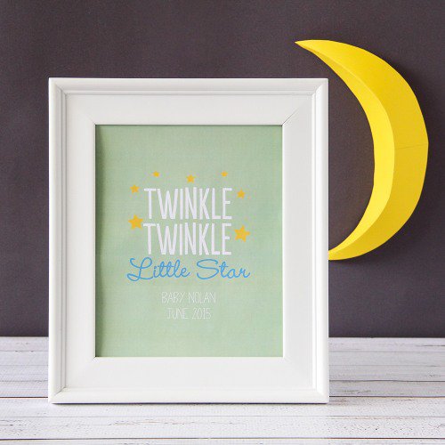 Twinkle Twinkle Themed Baby Shower Nursery Wall Art