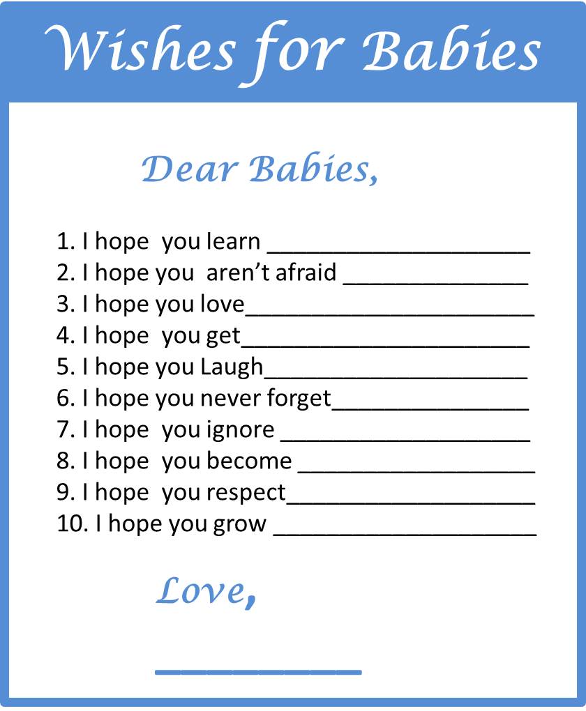 Free Printable Wishes for Boy Twins