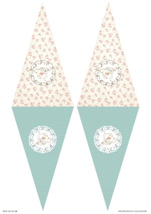 Free Printable Tea Party Baby Shower Bunting Flags