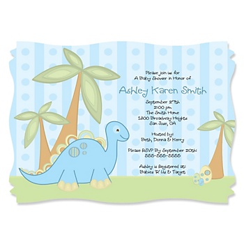 baby shower invitations dinosaur theme