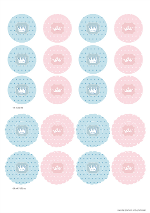 Free Printable Circle Tags Gender Reveal Baby Shower Little Prince or Princess