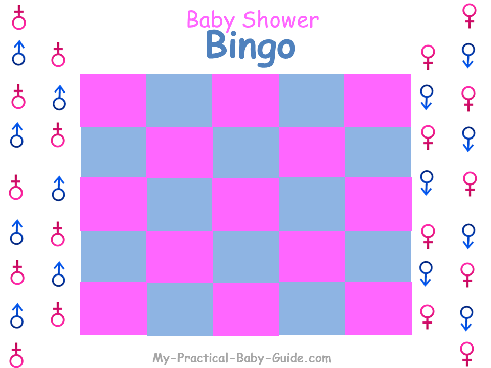 Gender Reveal Baby Shower Gift Bingo Blank Cards