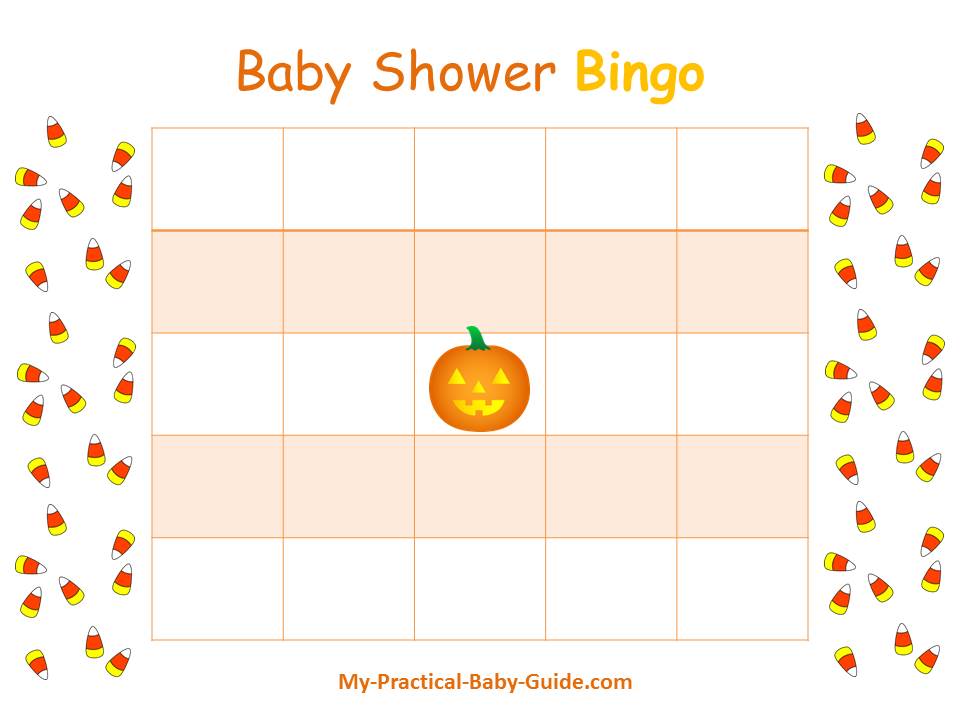 Halloween Baby Shower Bingo