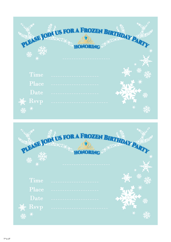 Frozen Birthday Invitation Fill in