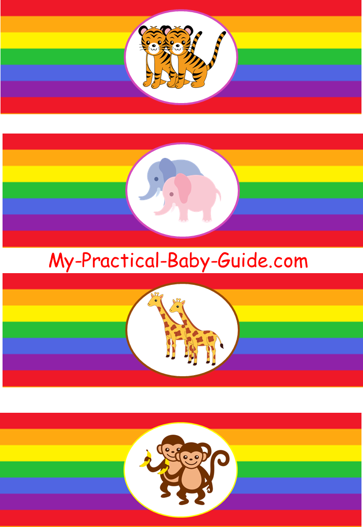 Free Printable Noah's Ark Rainbow Baby Shower Bottle Labels