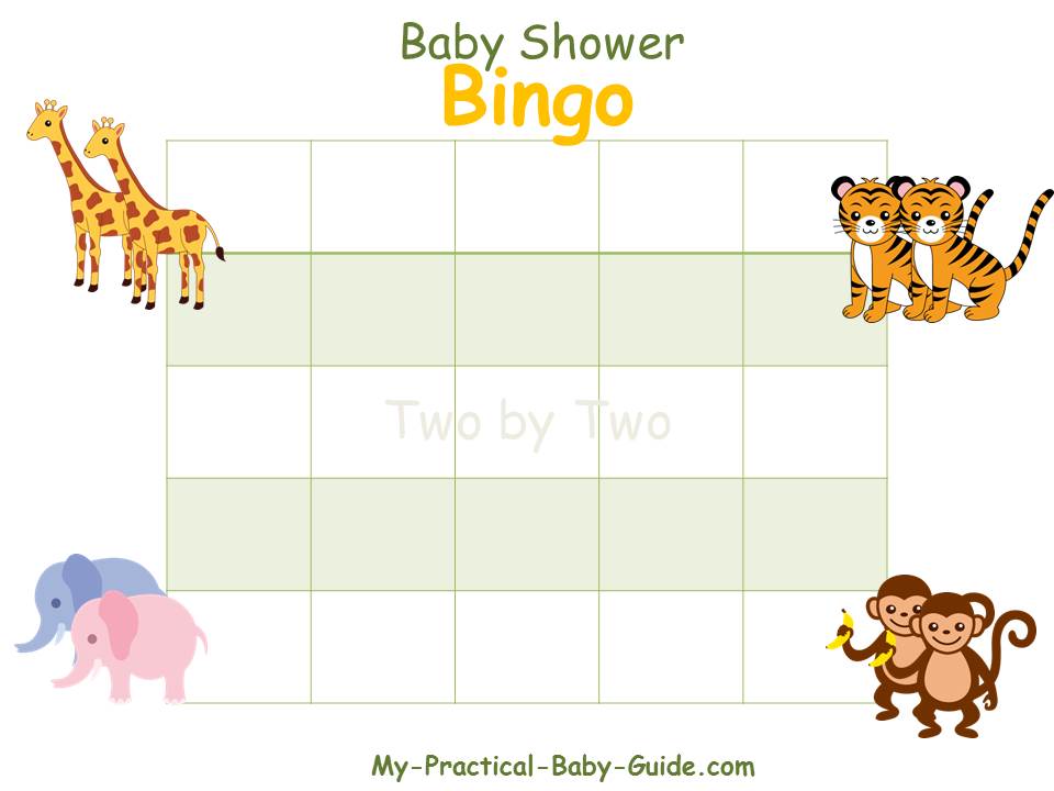 Noah's Ark Baby Shower Blank Bingo Cards