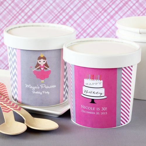 Personalized Birthday Ice Cream Pint Containers