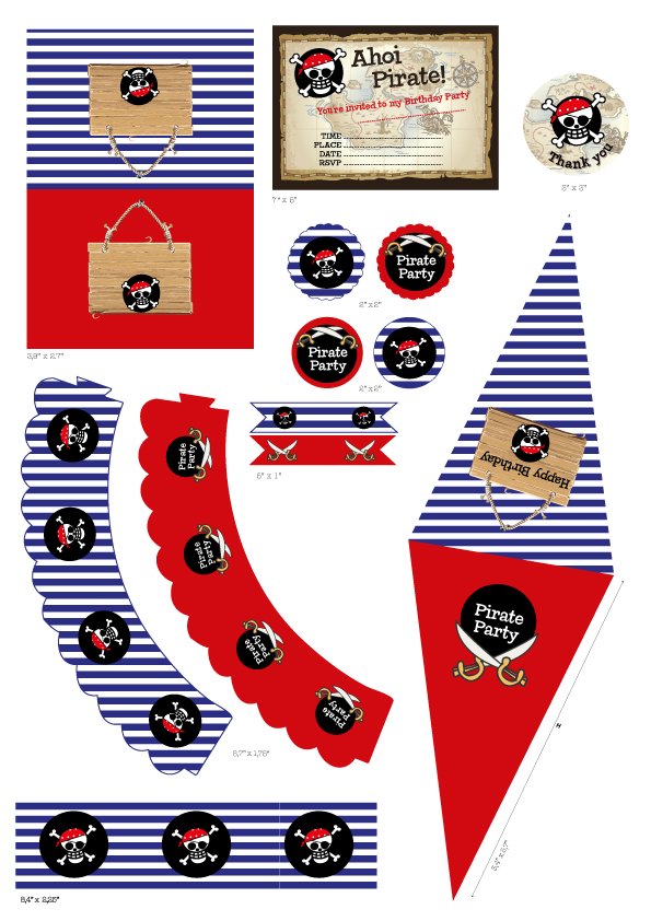 Printable Pirate Party Set