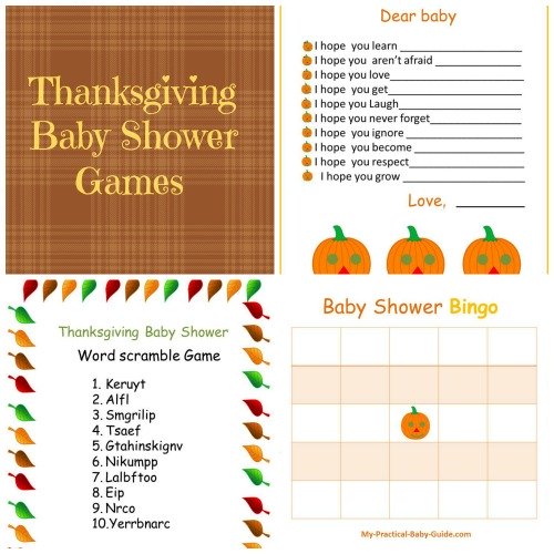 Free Printable Thanksgiving Baby Shower Games