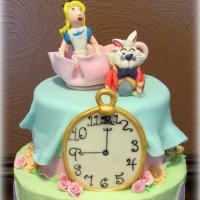 Alice in Wonderland Baby Shower Cake