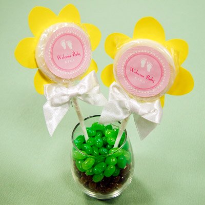 DIY Flower  Lollipop Baby Shower Favor