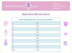 Free Baby Shower Items Memory Game