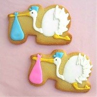 stork baby shower cookies
