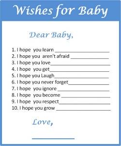 Baby shower game sheets free