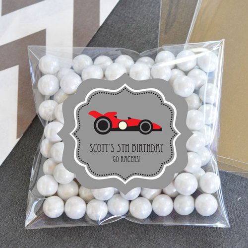 Personalized  Car Clear Birthday Candy Bags
