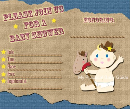 Free Cowboy Baby Shower Invitation