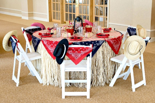 Cowboy Baby Shower Table setting