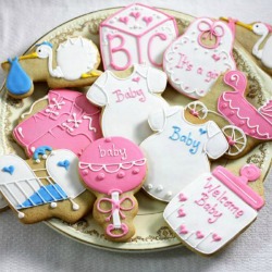 Custom Designer Baby Shower Cookies