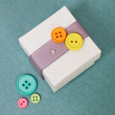 Cute as a Button Baby Shower Favor Box