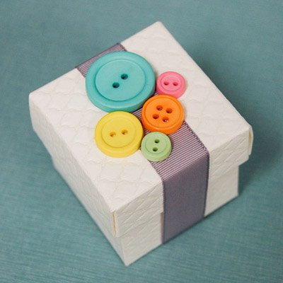 Cute as a Button Baby Shower Favor Box