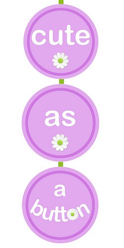Free Printable Cute as a Button Baby Shower Banner