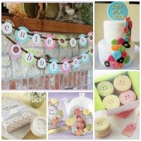 Cute as a Button Baby Shower Inspiration Board Ideas