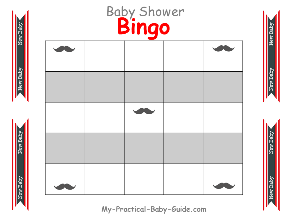 Free PrintableDad's Baby Shower Blank Bingo Game Cards