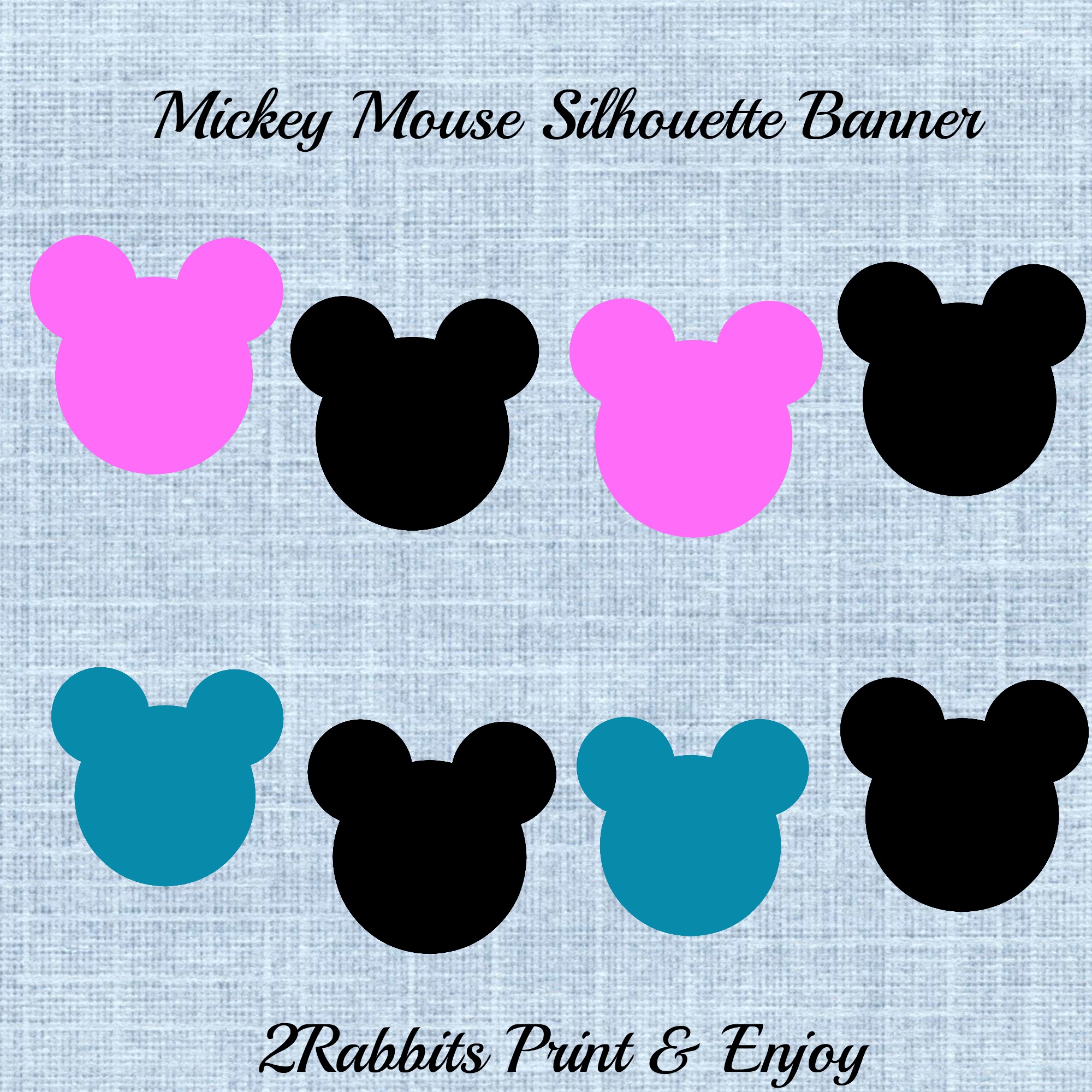 Mickey Mouse Silhouette Printable Banner