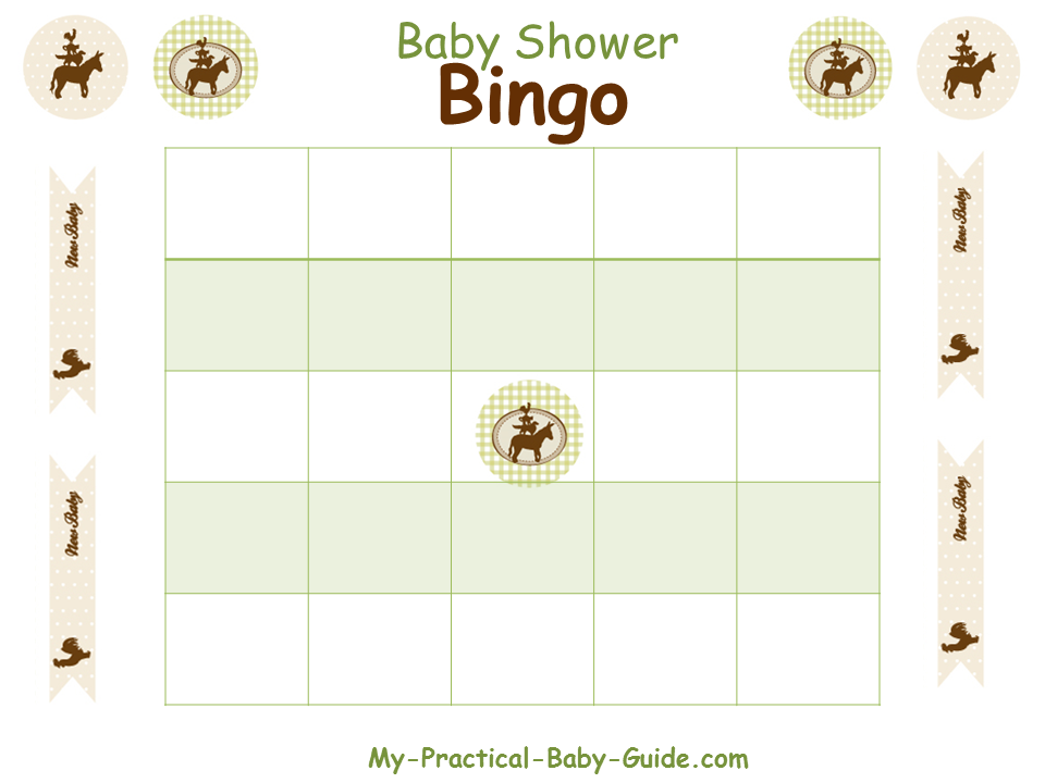 Free Printable Farm Baby Shower Blank Bingo Cards