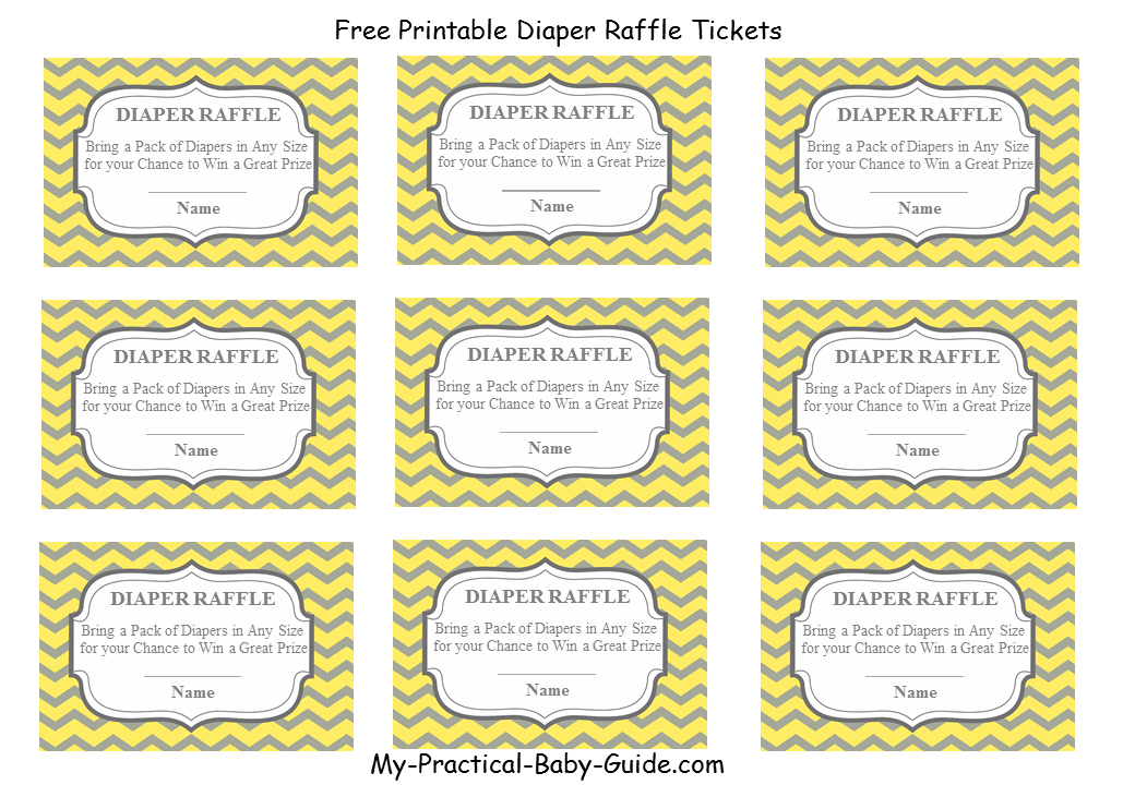 Free Printable Diaper Raffle Tickets