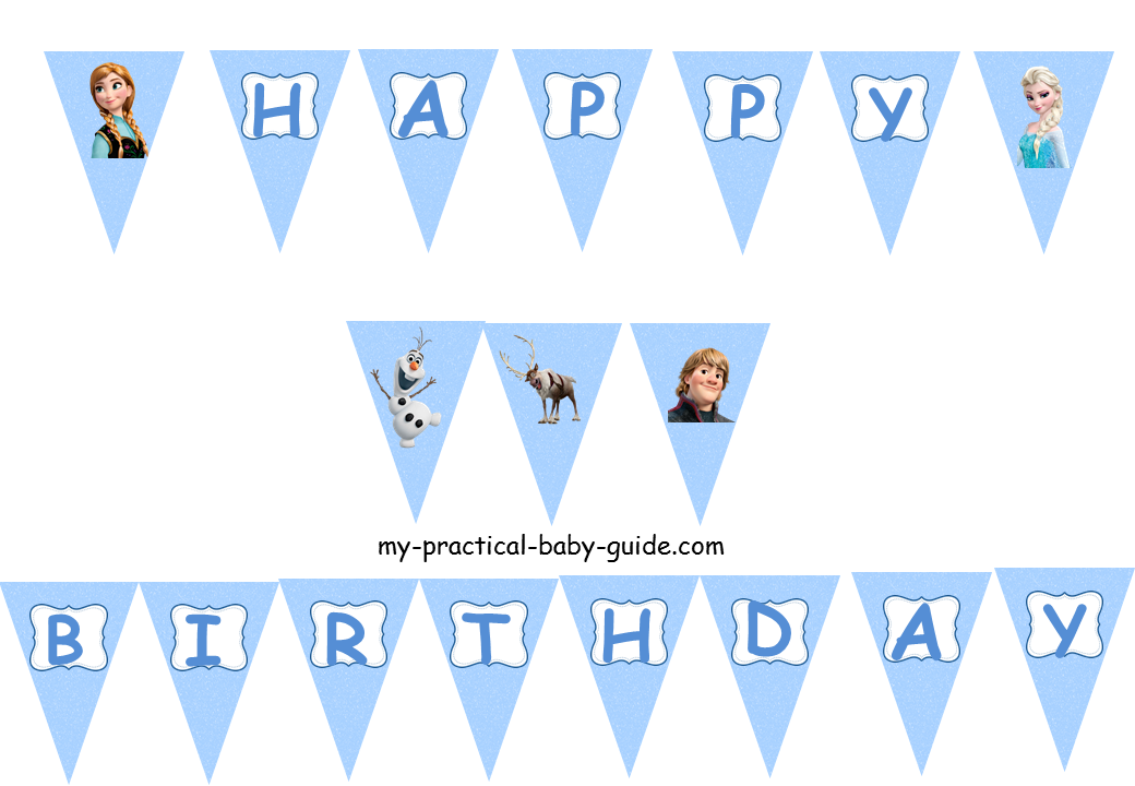 Frozen Birthday Flag Banner