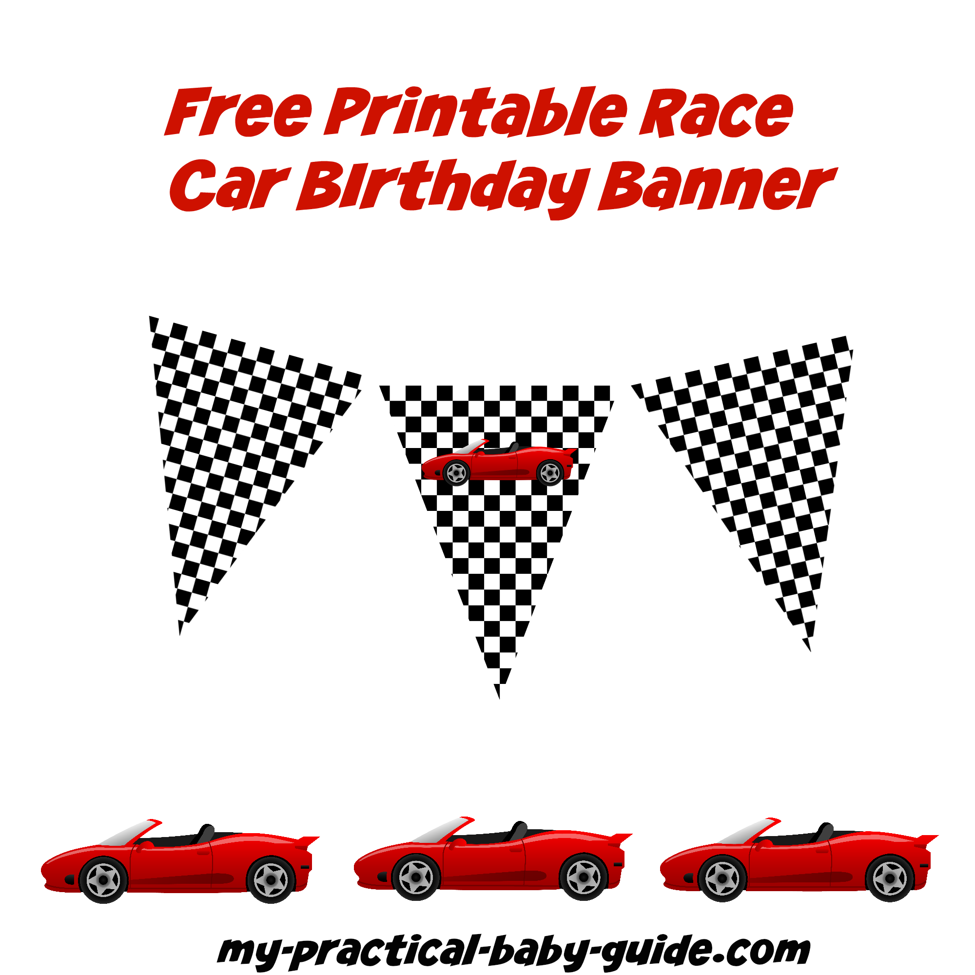 Free Printable Race Car Birthday Banner