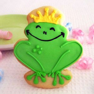 Frog Prince Baby Shower Cookie Favor Idea