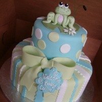 Frog Baby Shower Cake