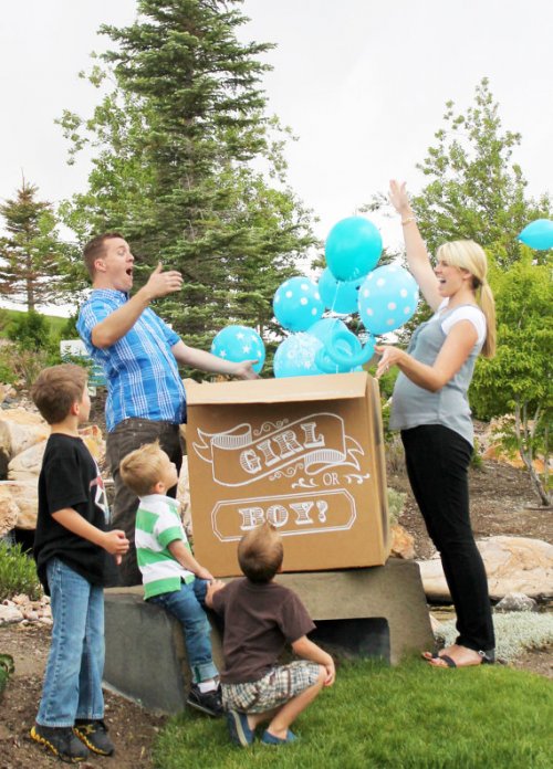 Gender Reveal Balloons in a Box