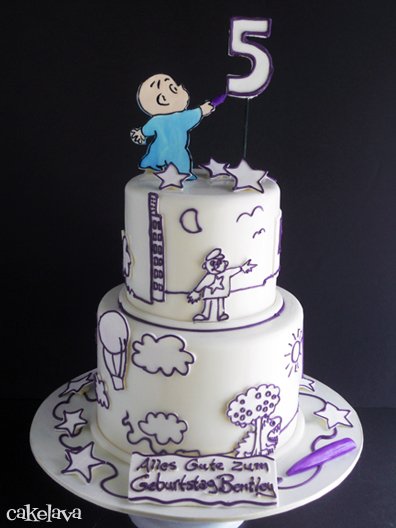 Harold and the Purple Crayon Book Themed Baby Shower Cake
