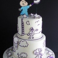 Harold and the Purple Crayon Book Themed Cake