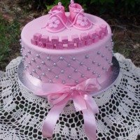 Pink Shoes Little Girl Baby  Shower Cake