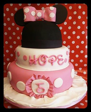 Minnie Mouse Birthday Cake Pink White and Black