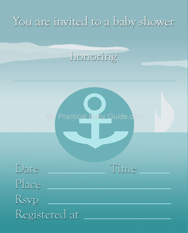 Free Printable Nautical Boy Baby Shower Invitation