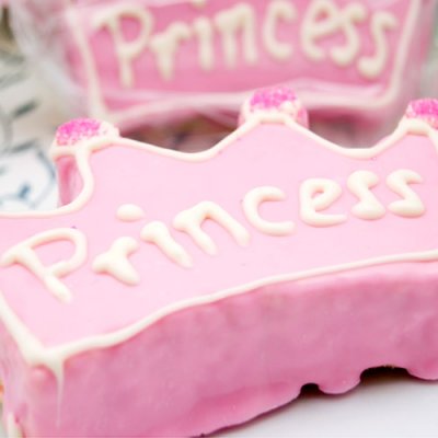 Personalized Pink Princess baby shower Crown Rice Krispy Treat