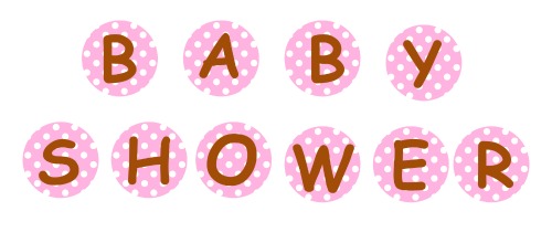Free Printable Pink and Brown Baby Shower Circle Garland Banner