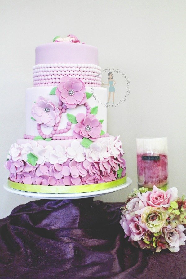 Pink Flower Girl Baby Shower Cake