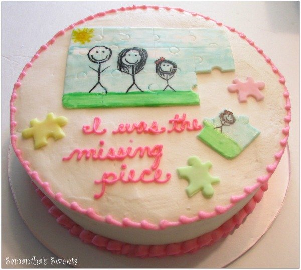 Puzzle Cake for Adoption Baby Shower