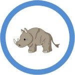 free rhinoceros cupcake topper