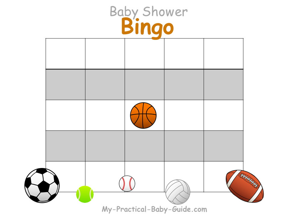 Sport Baby Shower Blank Bingo Cards