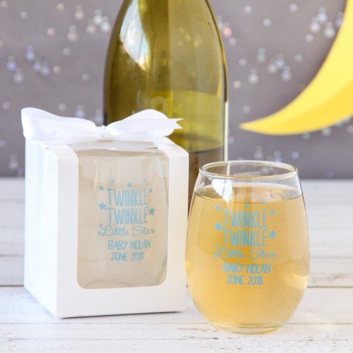 Twinkle Twinkle Stemless Wine Glass Baby Shower Favors