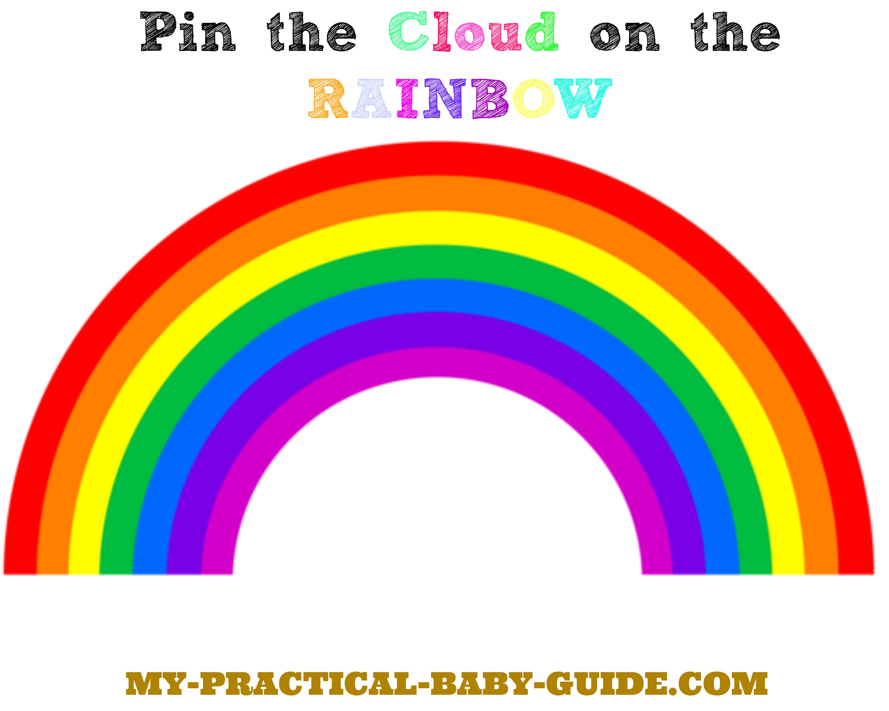 Free Printable Game Pin the Cloud in the Rainbow