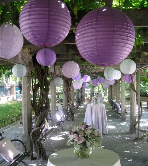 Beautiful varied size and shade purple lanterns