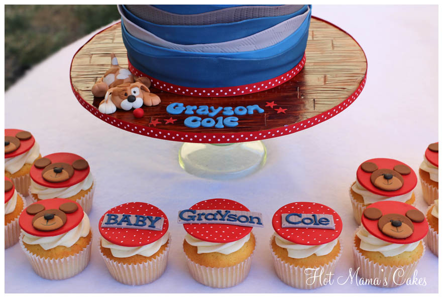 Vintage Toy Filled Wagon Baby Shower Cake